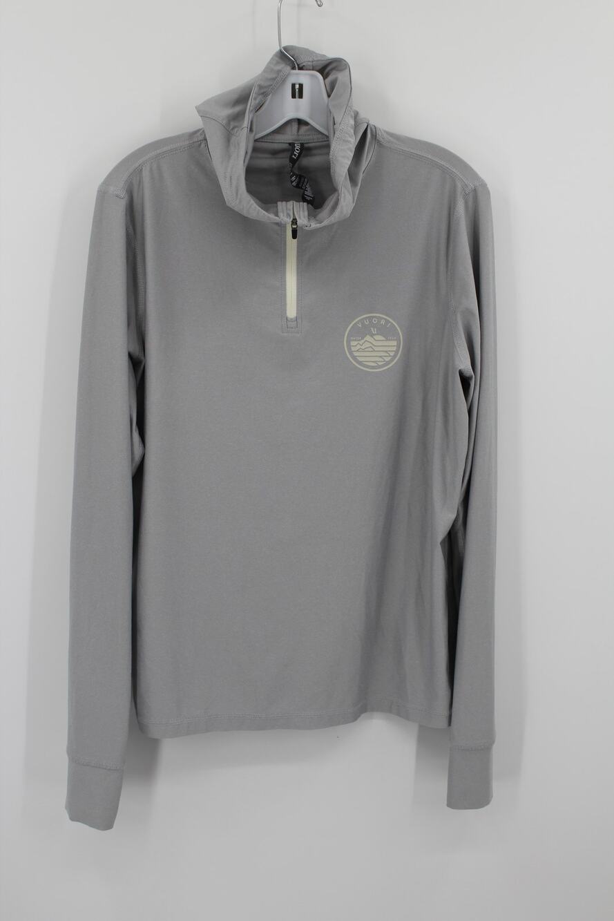 Vuori Hoodie Mens Small Gray Uluwatu Pullover Tech Quarter Zip Lightweight V169